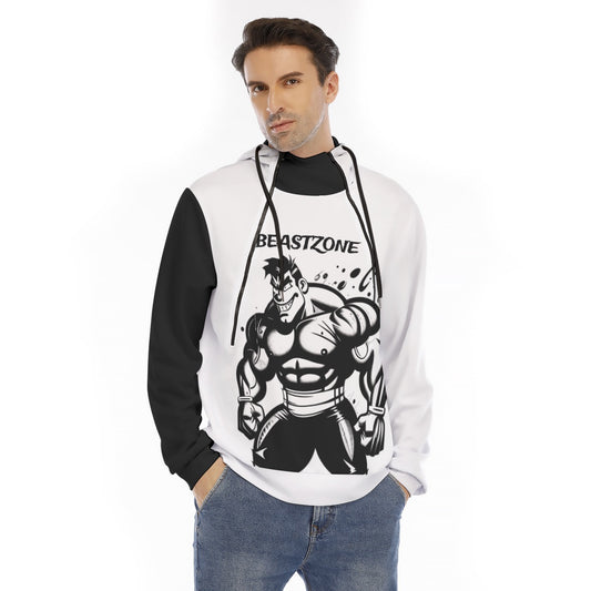 All-Over Print Men's Hoodie With Placket Double Zipper BeastZone swole print